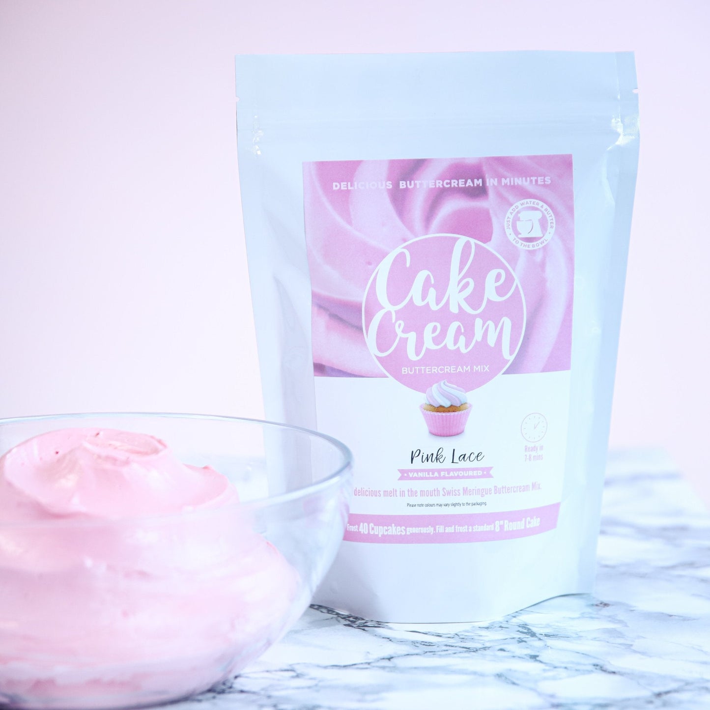 Cake Crème - Dentelle Rose - Vanille