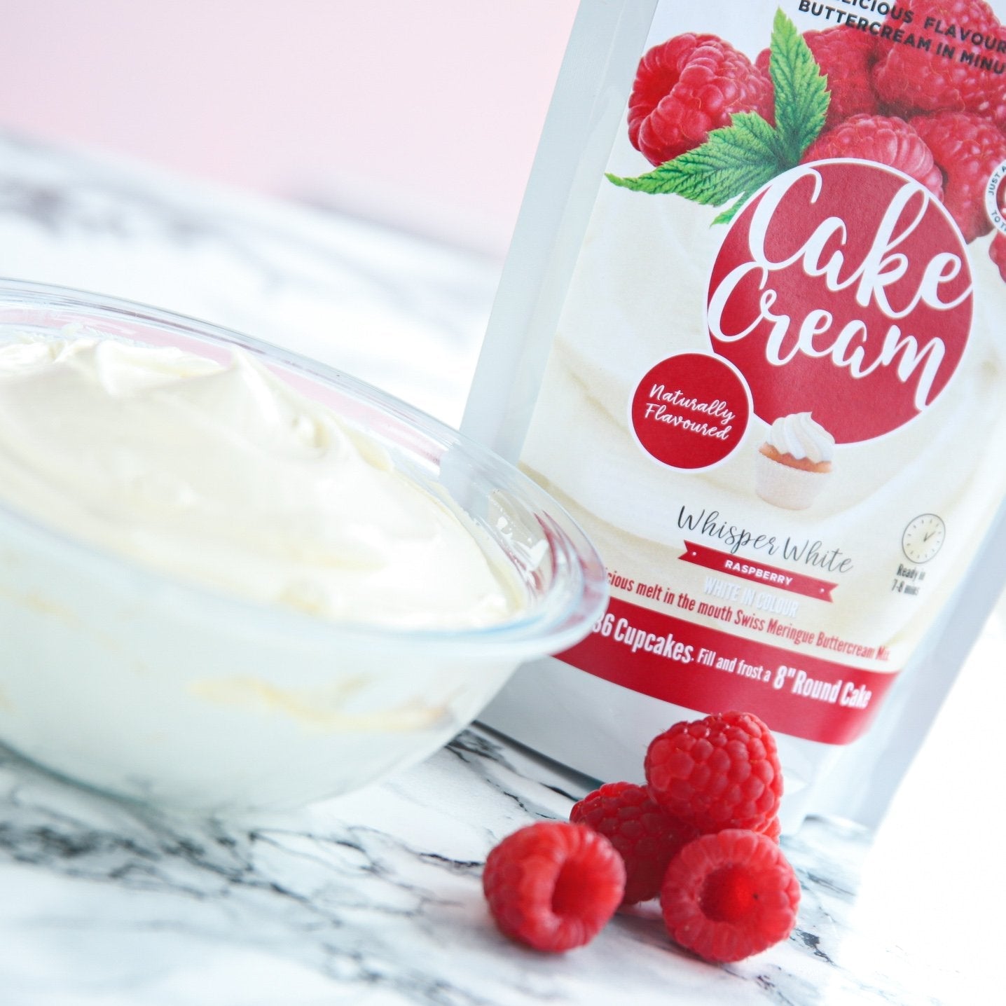 Cake Cream - Murmure blanc - Framboise - 400g