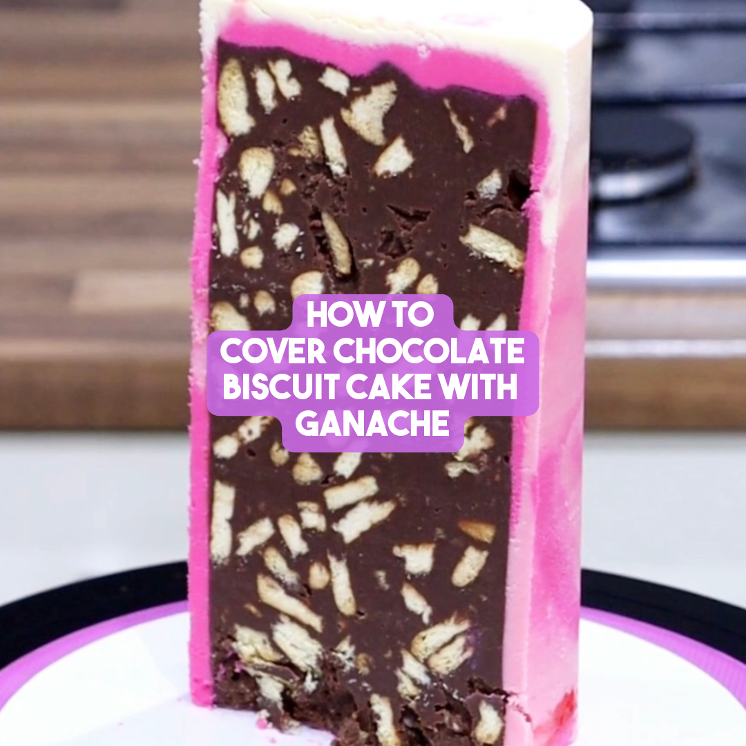 How to Cover Chocolate Biscuit Cake with Ganache