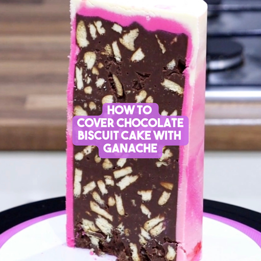 How to Cover Chocolate Biscuit Cake with Ganache