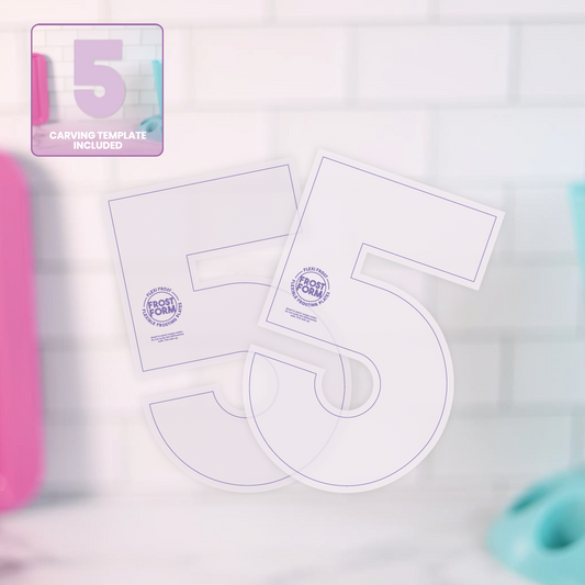 Number - Flexi Frost & Carve - Set of 2 + Carving Template (FIVE)