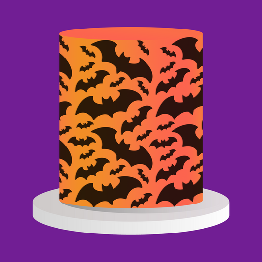 Frost Form - 6" Round Stencil - Bats