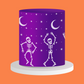 Frost Form - 6" Round Stencil - Dancing Skeleton