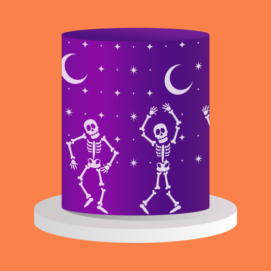 Frost Form - 6" Round Stencil - Dancing Skeleton