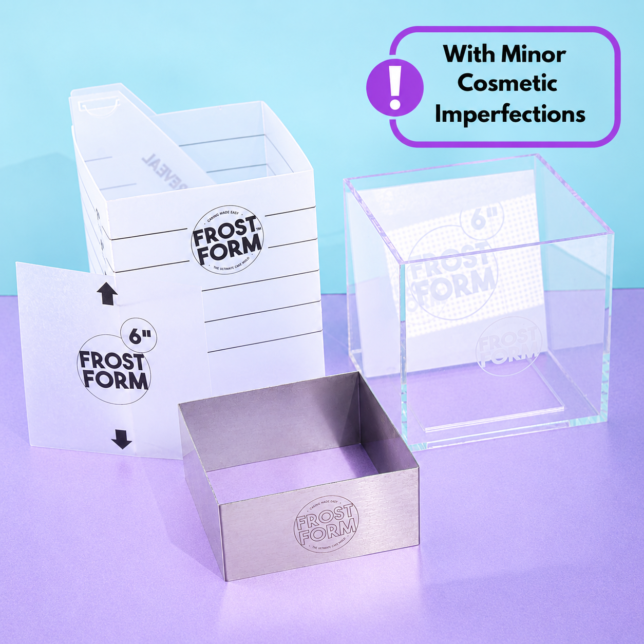 Cosmetic Imperfections - 6" (15cm) Square Frost Form