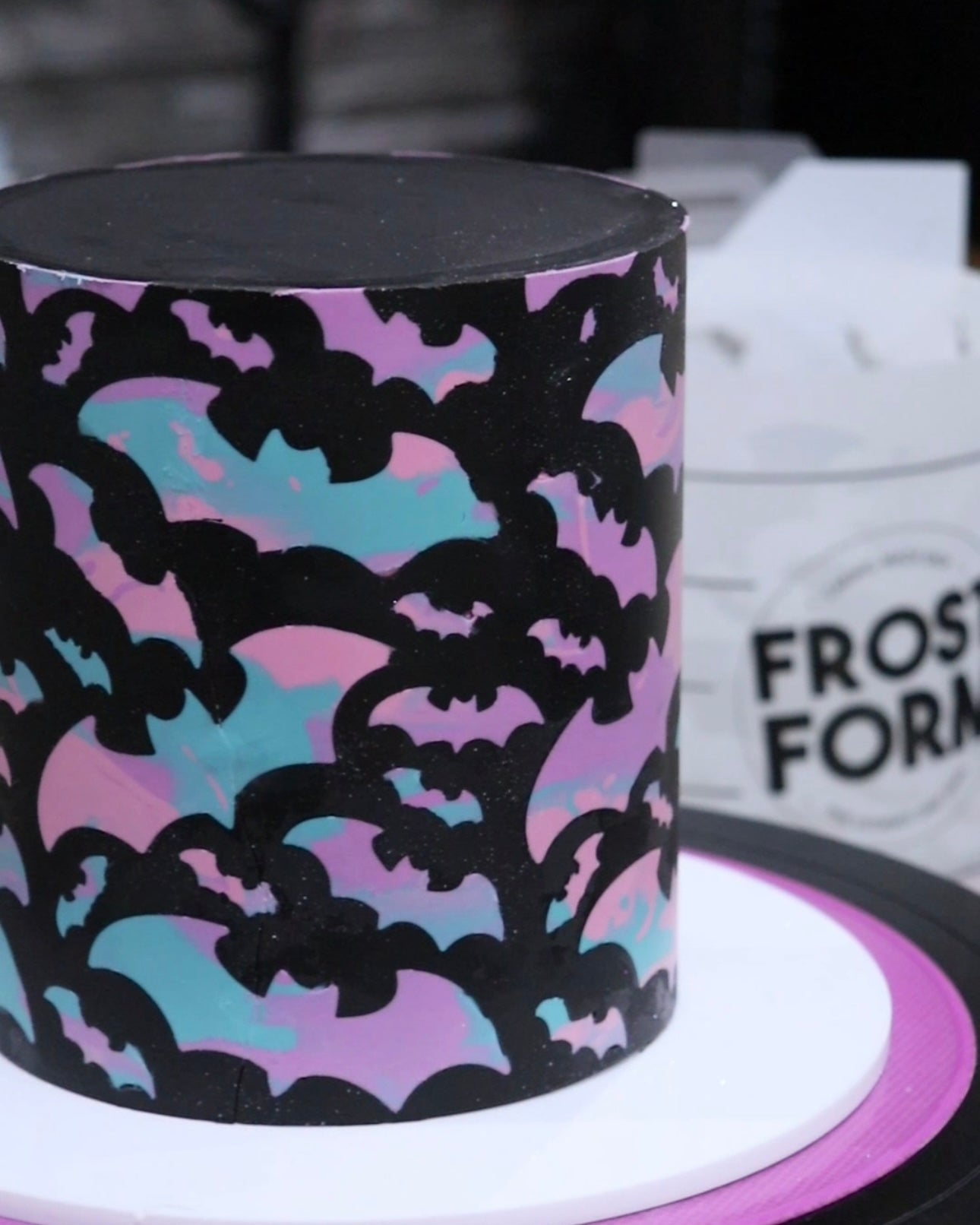 Frost Form - 6" Round Stencil - Bats