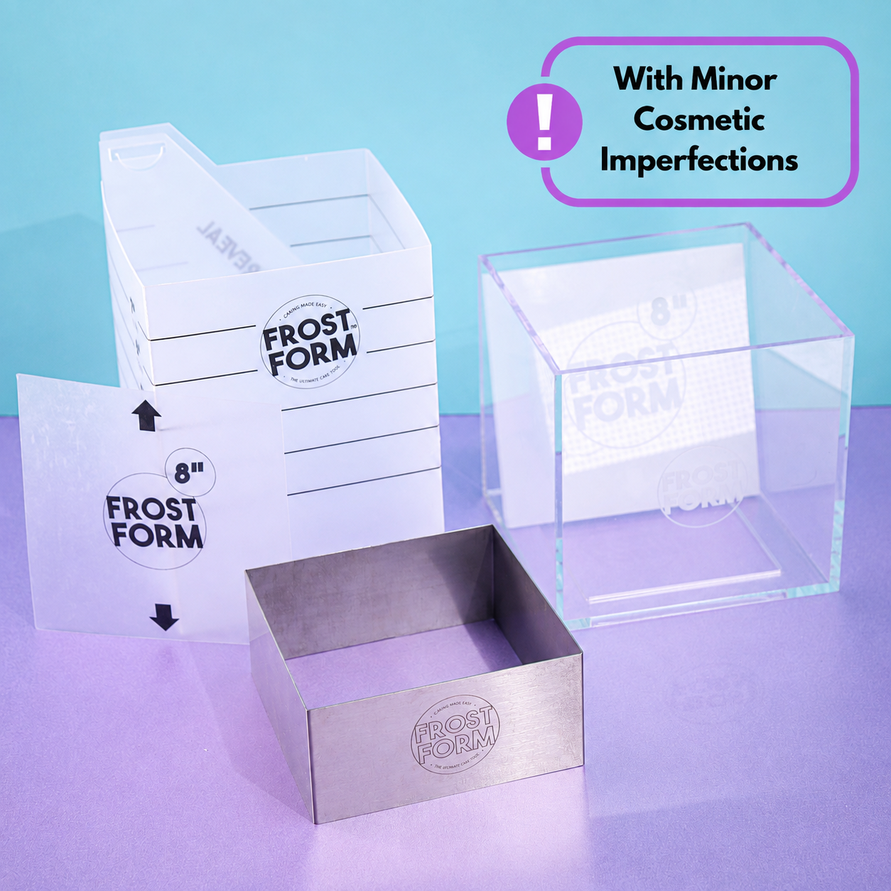 Cosmetic Imperfections - 8" (20cm) Square Frost Form