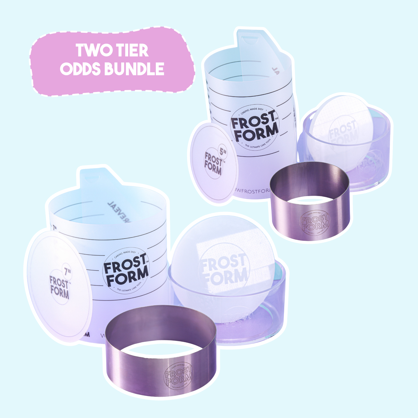 5" und 7" (13 cm und 18 cm) rundes Frosting-Form-Set