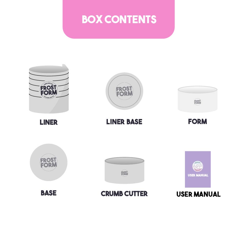 Frost Form - 6” (15cm) Round - Cake Decorating Kit - Buttercream & Ganache Icing System