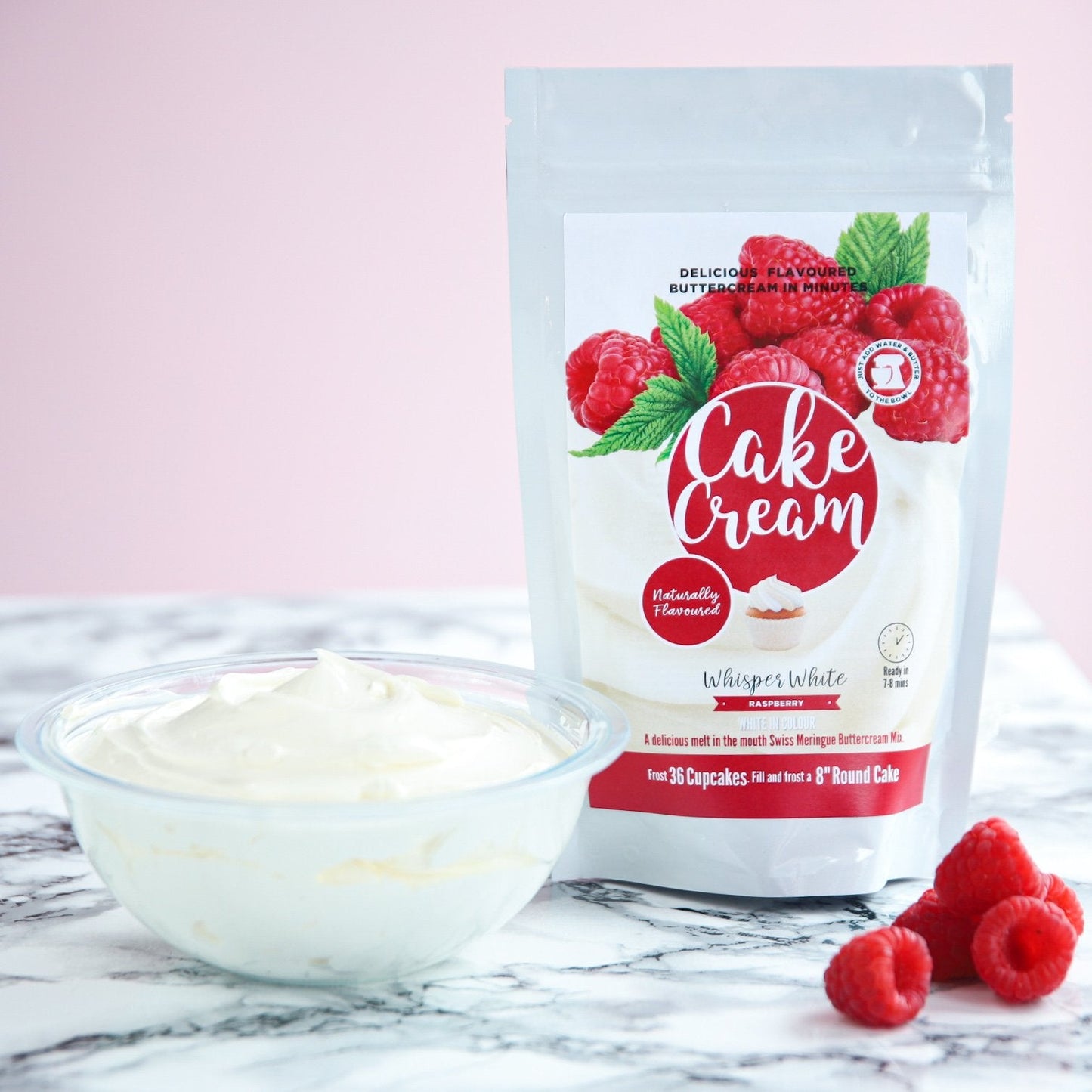 Cake Cream - Whisper white - Raspberry - 400g – FROST FORM