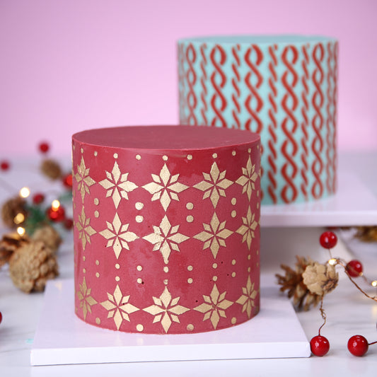 Frost Form - 6" Round Stencil set - Xmas ( Set of 2 )